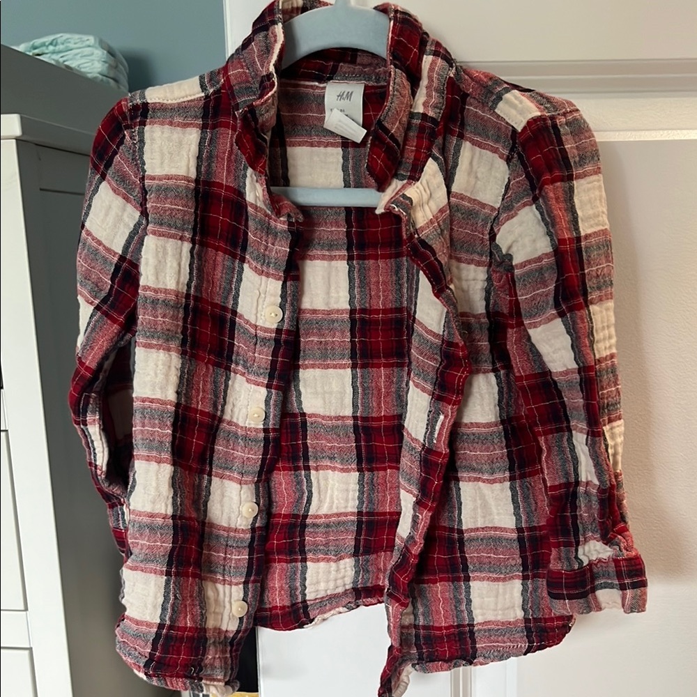 H&M Red and White Checkered Shirt